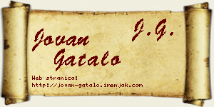 Jovan Gatalo vizit kartica
